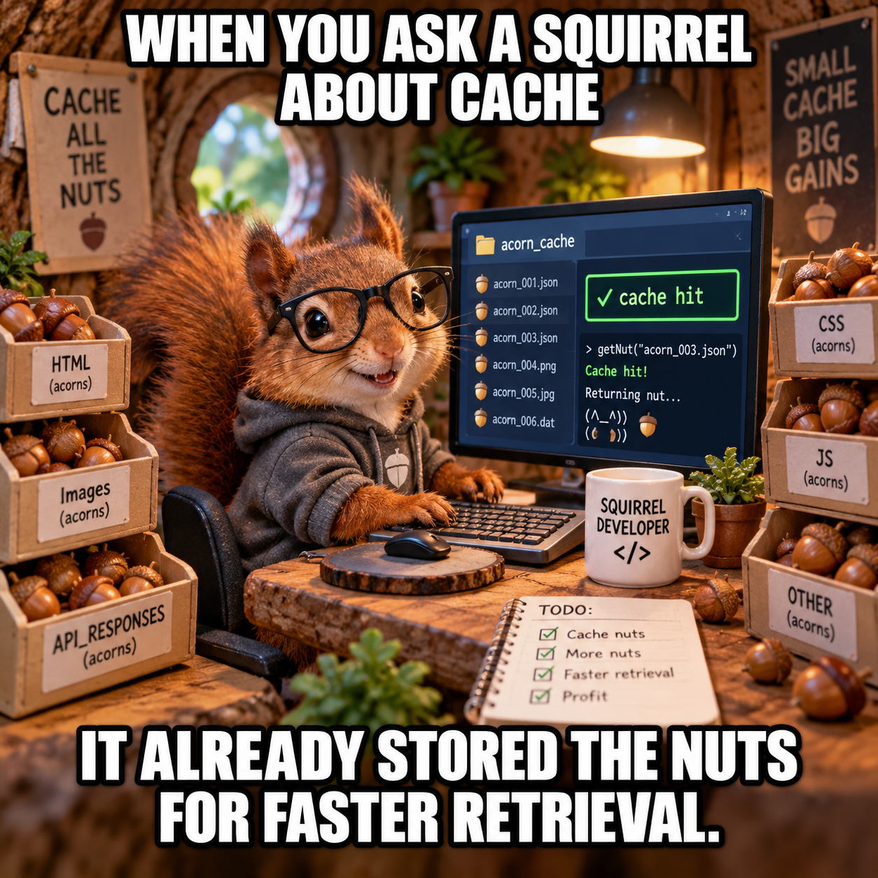 Squirrel with cache